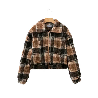 Stylish contrast checked jacket