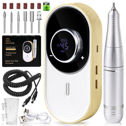 Nail Drill Machine - 4500RPM Nail Drills For Acrylic Nails Professional With 6 Drill Bits For Electric Nail File Manicure Pedicure Home Use