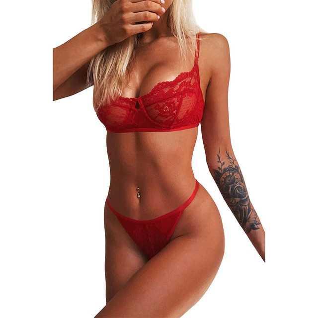 Fashion Ladies Hollow Mesh Wireless Bra Set
