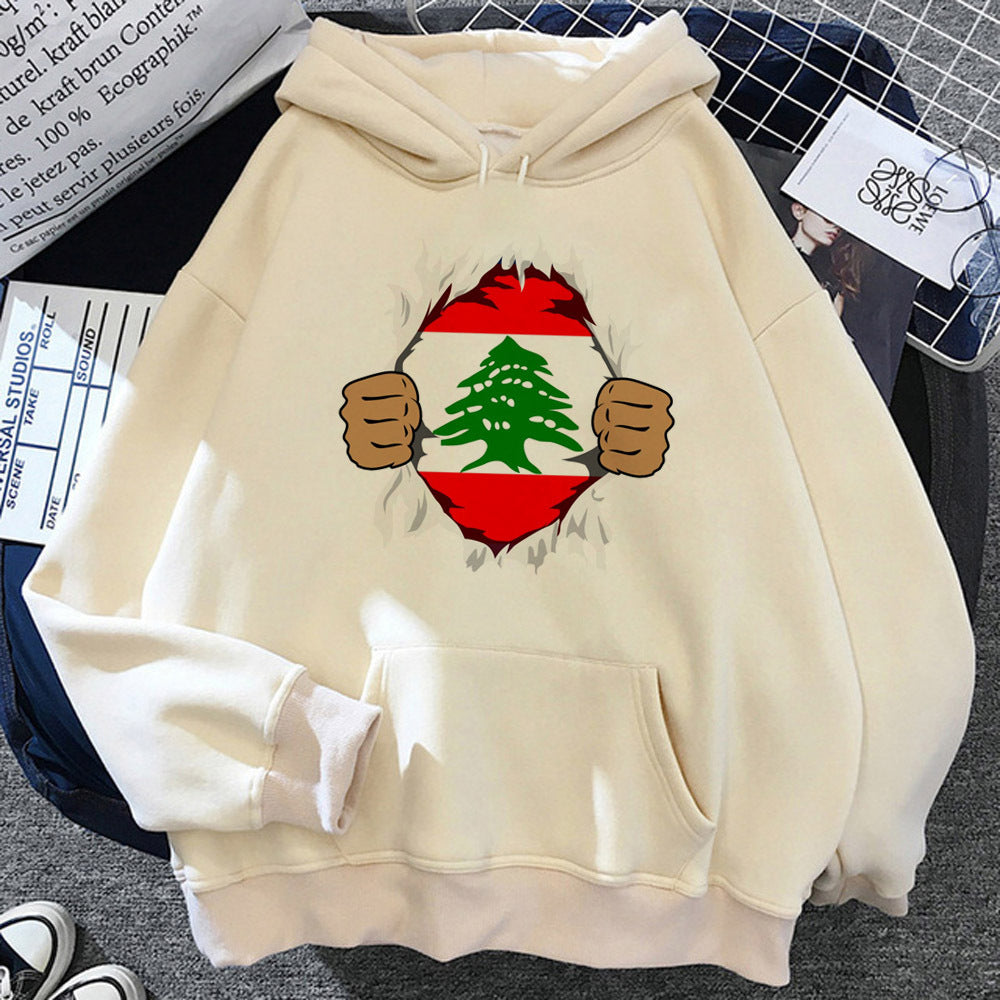 Lebanon Hoodie Clothes For Teens Soft Fabric