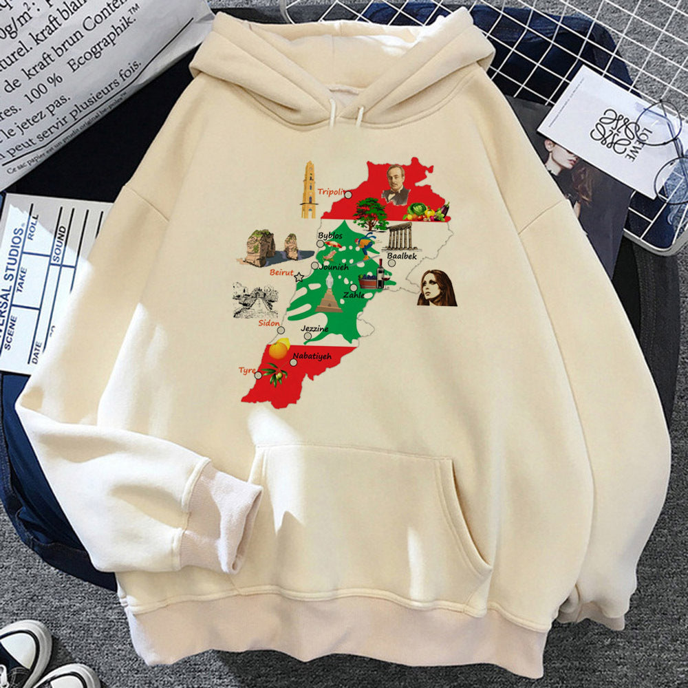 Lebanon Hoodie Clothes For Teens Soft Fabric
