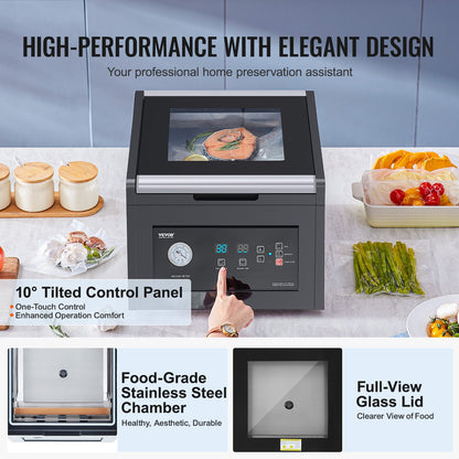 Chamber Vacuum Sealer, 380W Vacuum Pump Power, Sealing Bag Packing Machine For Wet Foods, Meat, Compact Design With 11.5 In Sealing Length, Ideal Commercial Sealer For Professional And Home Use