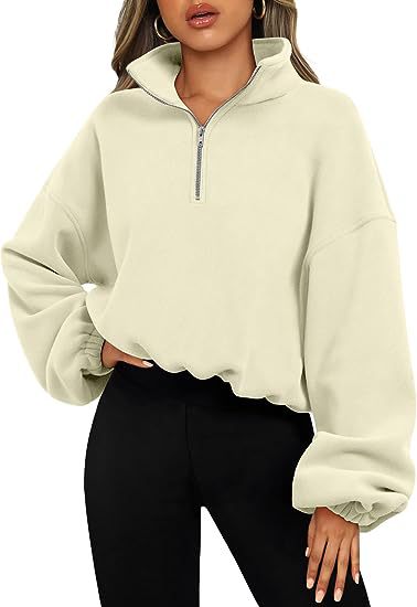 Loose Sport Pullover Hoodie Women Winter Solid Color Zipper