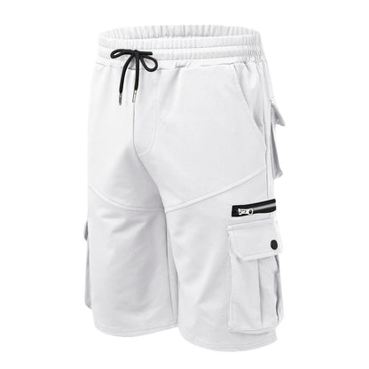 Summer Men's Double Pocket Zipper Casual Workwear Fitness Sports Shorts
