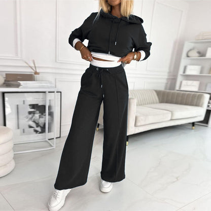 Women's Hoodie Suit Sporty Casual Long-Sleeved Hooded Sweatshirt