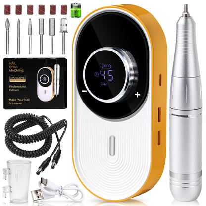 Nail Drill Machine - 4500RPM Nail Drills For Acrylic Nails Professional With 6 Drill Bits For Electric Nail File Manicure Pedicure Home Use