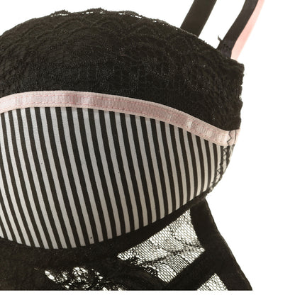 Simple Lace Bow Ladies Bra Set