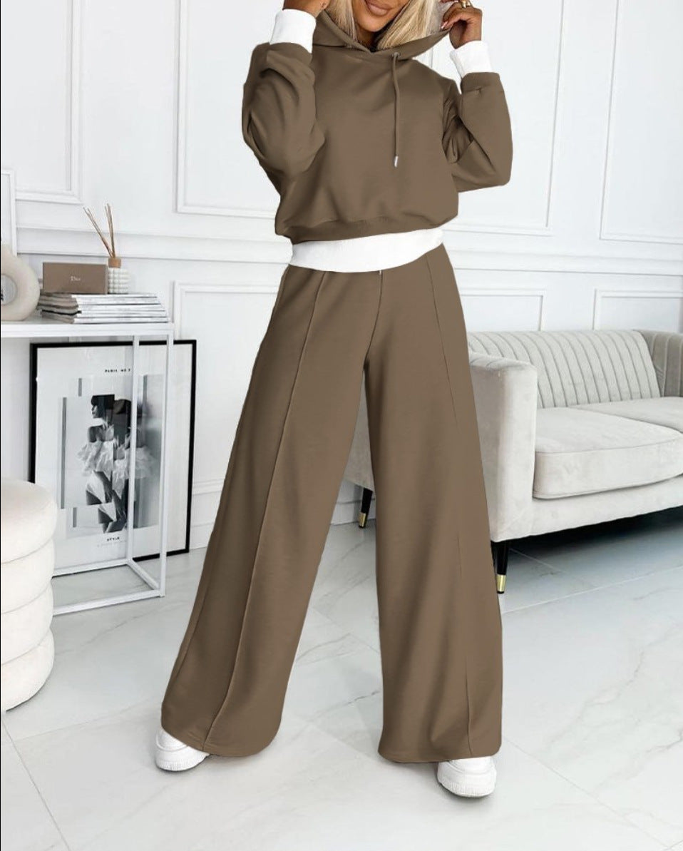 Women's Hoodie Suit Sporty Casual Long-Sleeved Hooded Sweatshirt