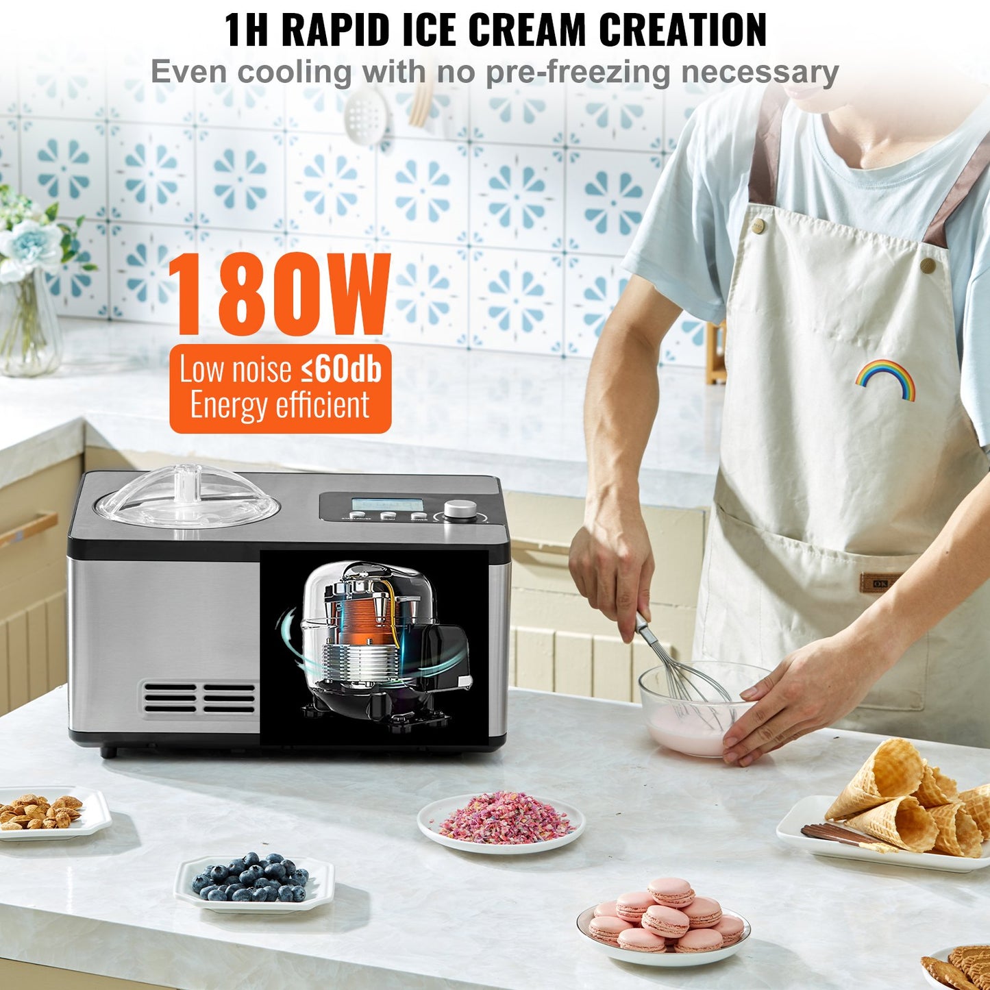 Automatic Ice Cream Maker With Built-in Compressor