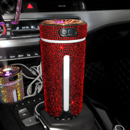Luxury Diamond Car Humidifier LED Light Car Diffuser Auto Air Purifier