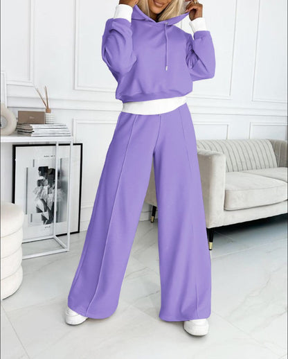 Women's Hoodie Suit Sporty Casual Long-Sleeved Hooded Sweatshirt